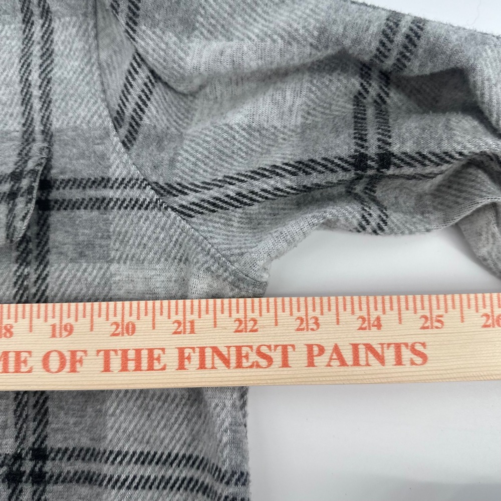 7Diamonds Shirt Mens Large Grey Plaid Knit Flannel‎ Shacket Button Down L/S - Picture 5 of 13